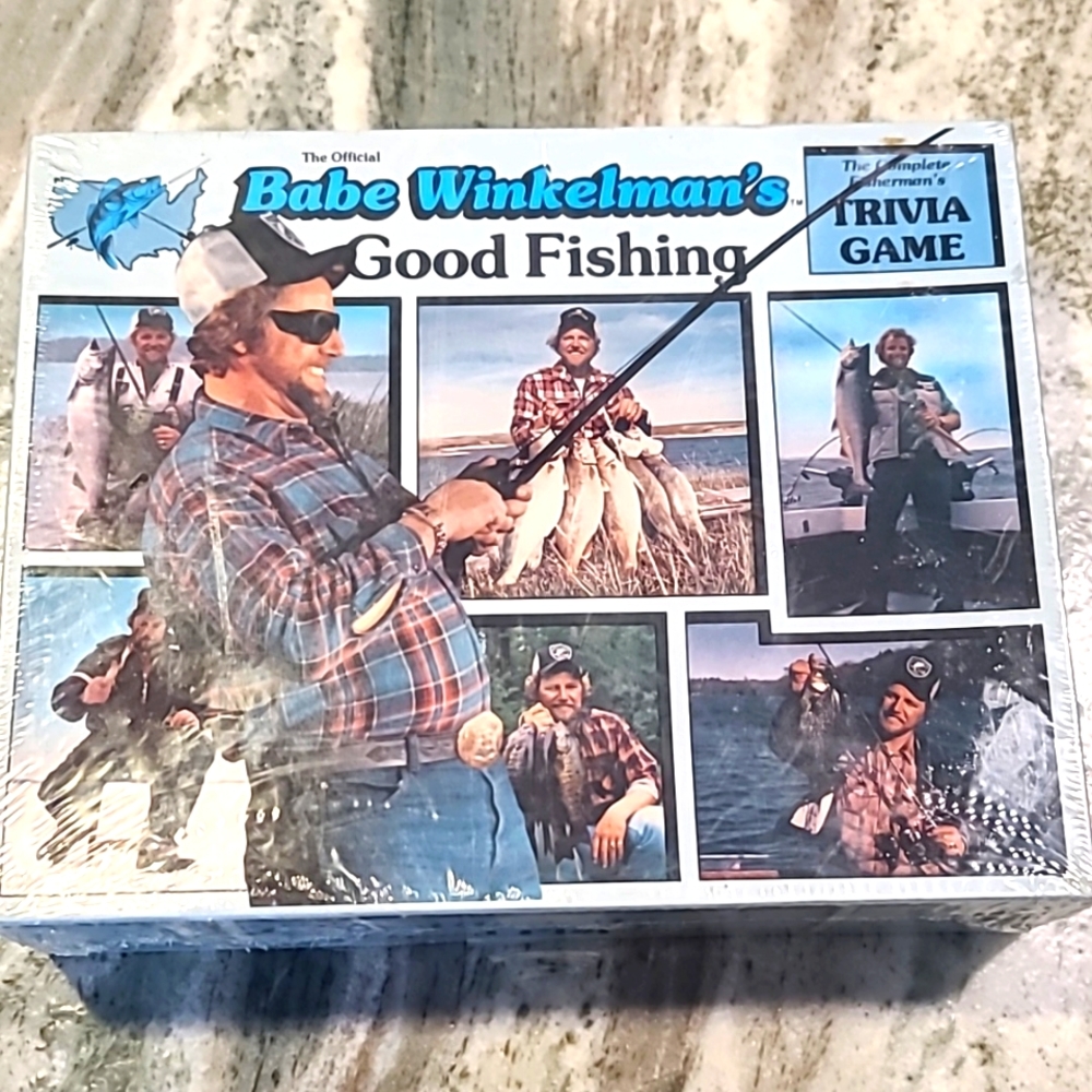 New Vtg Babe Winkelman's Good Fishing Trivia Game New 80' TV's Fishing Series